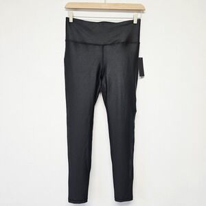 Savvi Fierce Legging Size L Black Textured Print Casual Athletic Stretch NWT